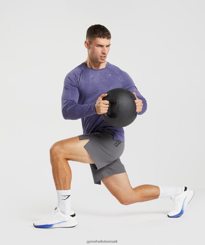 Mænd Gymshark apex langærmet t-shirt N4ZDDN707 neptun lilla/fløjlslilla