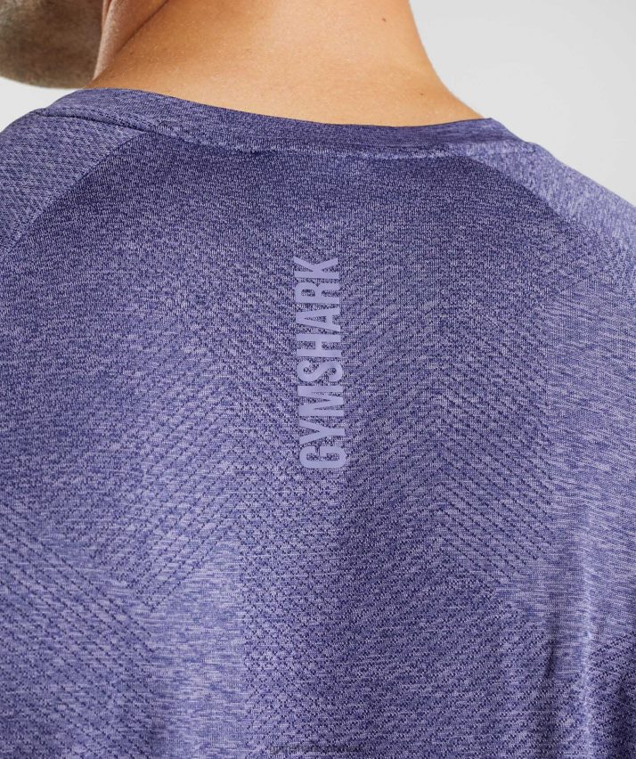 Mænd Gymshark apex langærmet t-shirt N4ZDDN707 neptun lilla/fløjlslilla
