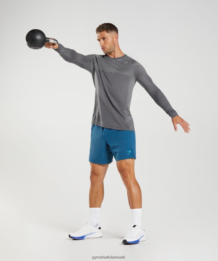 Mænd Gymshark apex sømløs langærmet t-shirt N4ZDDN630 silhuet grå/røggrå