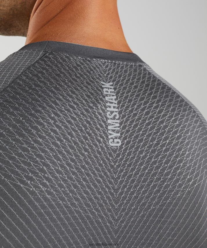 Mænd Gymshark apex sømløs langærmet t-shirt N4ZDDN630 silhuet grå/røggrå