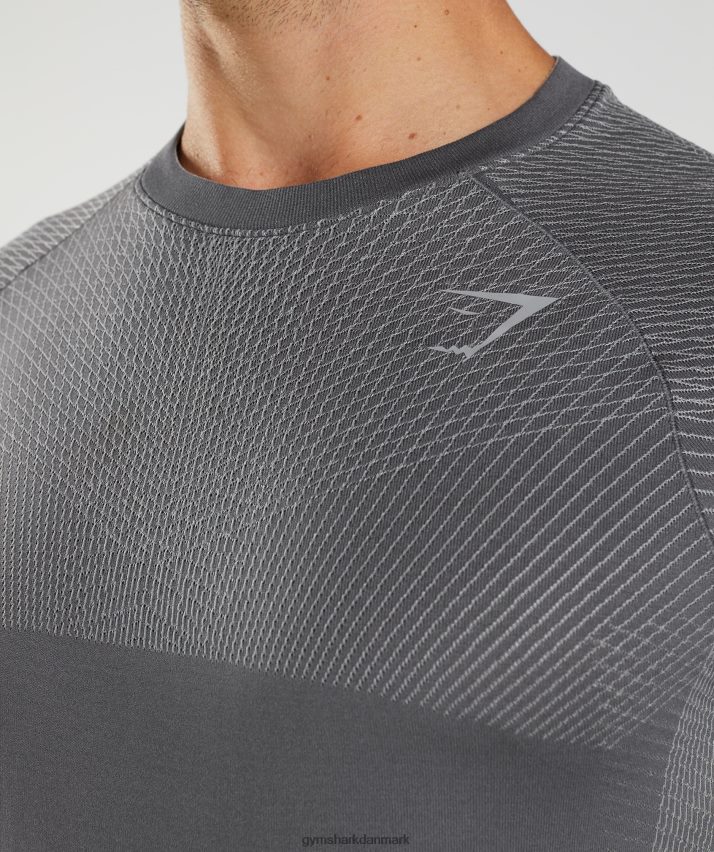 Mænd Gymshark apex sømløs langærmet t-shirt N4ZDDN630 silhuet grå/røggrå