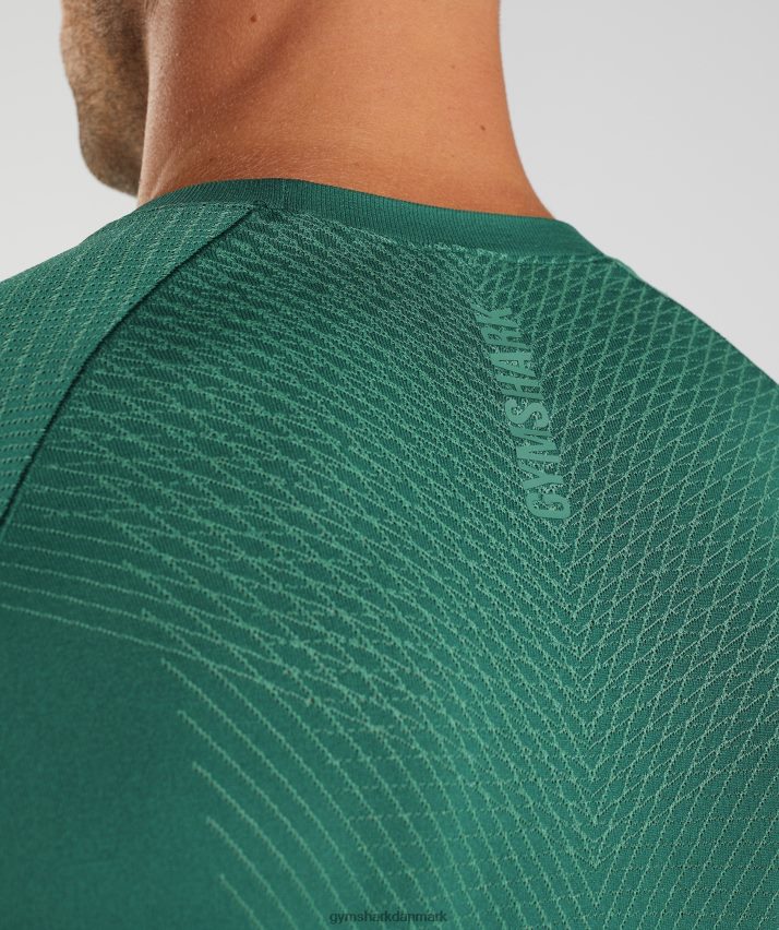 Mænd Gymshark apex sømløs langærmet t-shirt N4ZDDN699 skovgrøn/hoyagrøn