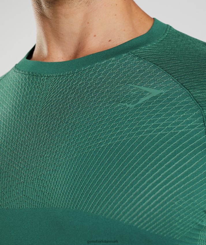 Mænd Gymshark apex sømløs langærmet t-shirt N4ZDDN699 skovgrøn/hoyagrøn