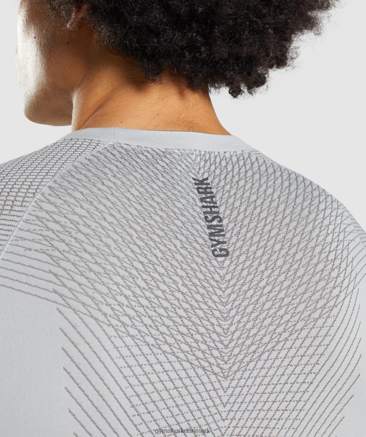 Mænd Gymshark apex sømløs langærmet t-shirt N4ZDDN720 lysegrå/onyxgrå