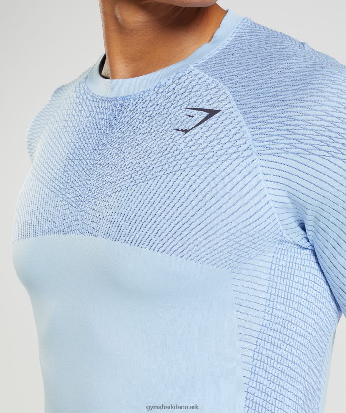 Mænd Gymshark apex sømløs langærmet t-shirt N4ZDDN750 linned blå/hofblå