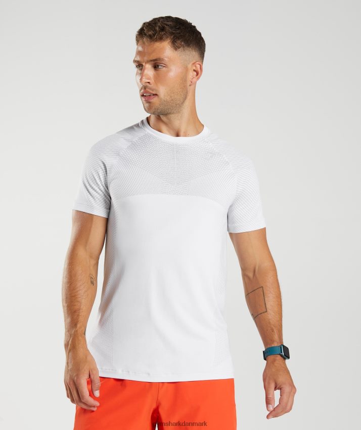 Mænd Gymshark apex sømløs t-shirt N4ZDDN594 hvid/lys grå