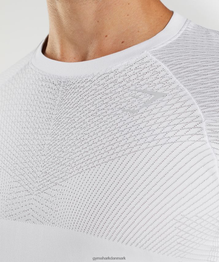 Mænd Gymshark apex sømløs t-shirt N4ZDDN594 hvid/lys grå