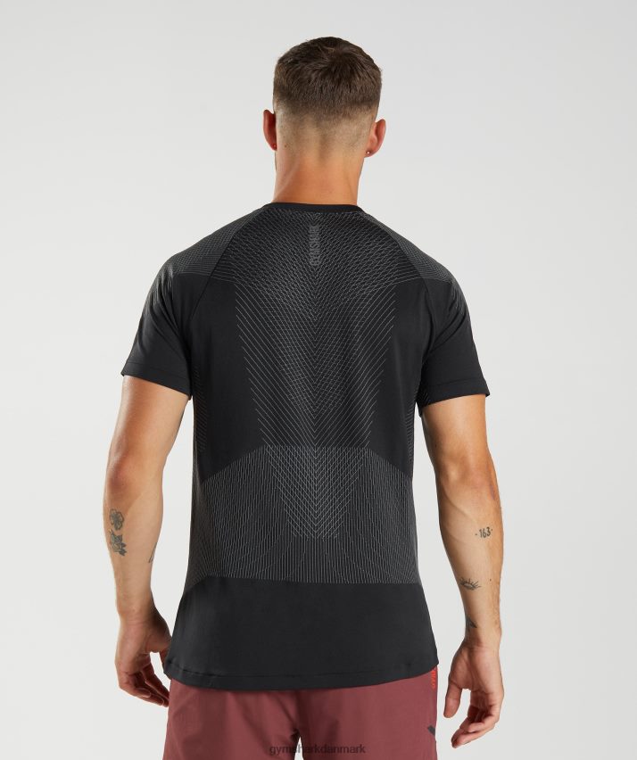 Mænd Gymshark apex sømløs t-shirt N4ZDDN633 sort/silhouette grå