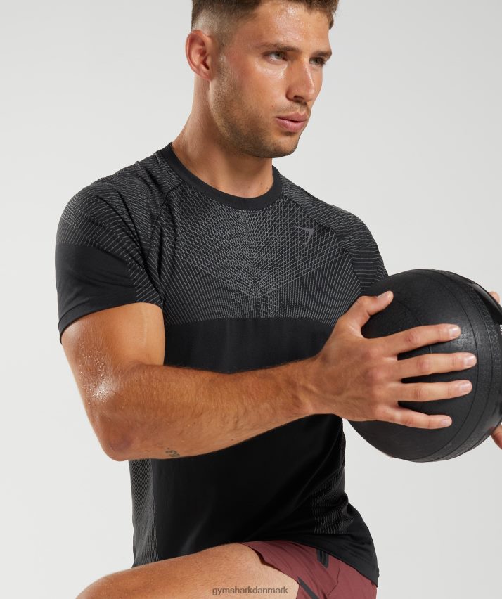 Mænd Gymshark apex sømløs t-shirt N4ZDDN633 sort/silhouette grå