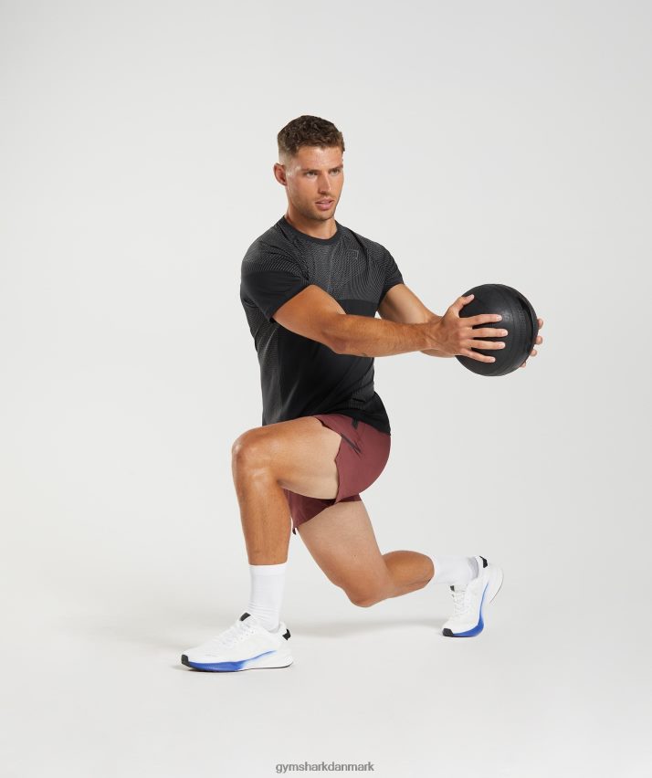 Mænd Gymshark apex sømløs t-shirt N4ZDDN633 sort/silhouette grå