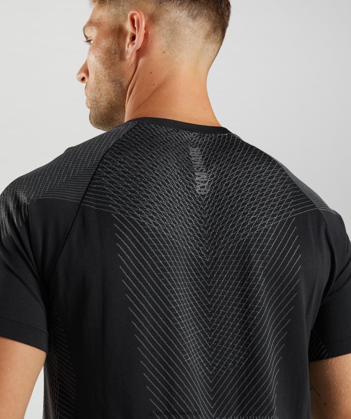 Mænd Gymshark apex sømløs t-shirt N4ZDDN633 sort/silhouette grå