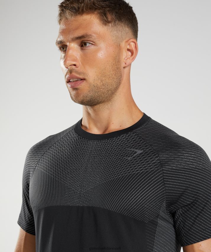 Mænd Gymshark apex sømløs t-shirt N4ZDDN633 sort/silhouette grå
