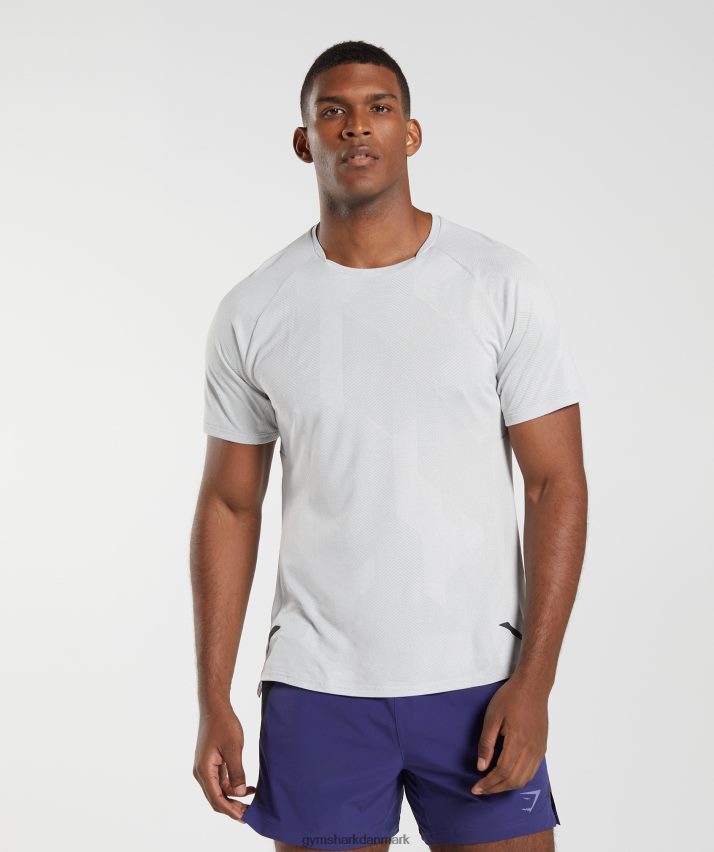 Mænd Gymshark apex t-shirt N4ZDDN592 lys grå/hvid