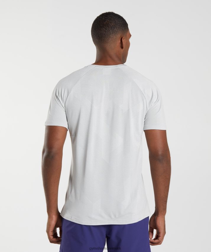 Mænd Gymshark apex t-shirt N4ZDDN592 lys grå/hvid