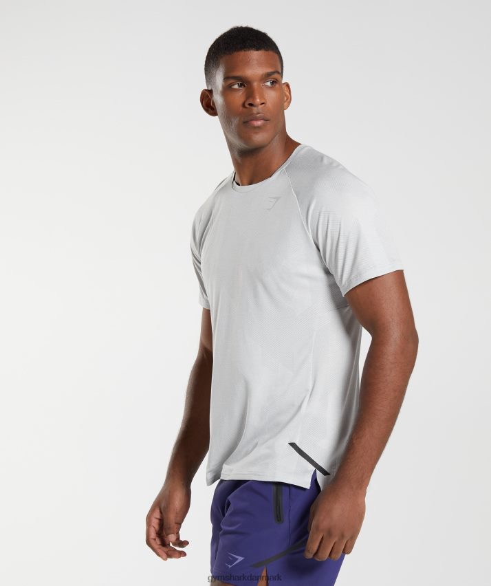 Mænd Gymshark apex t-shirt N4ZDDN592 lys grå/hvid