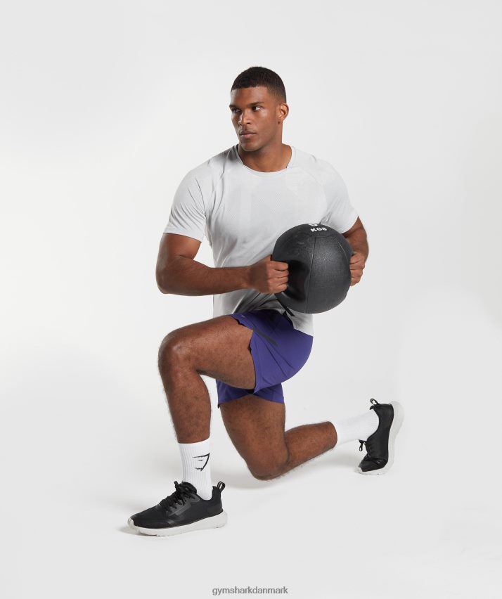 Mænd Gymshark apex t-shirt N4ZDDN592 lys grå/hvid