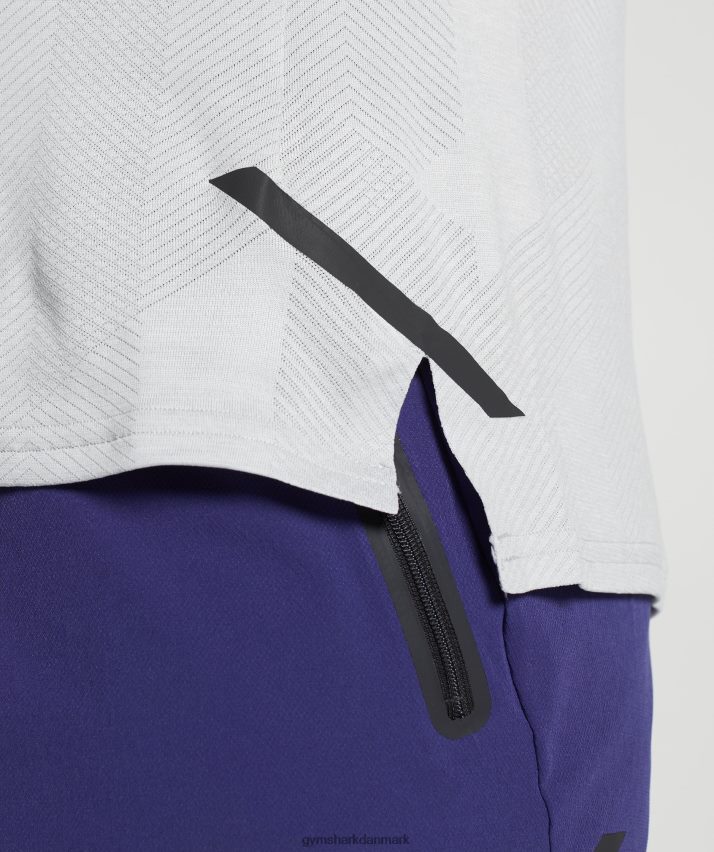 Mænd Gymshark apex t-shirt N4ZDDN592 lys grå/hvid