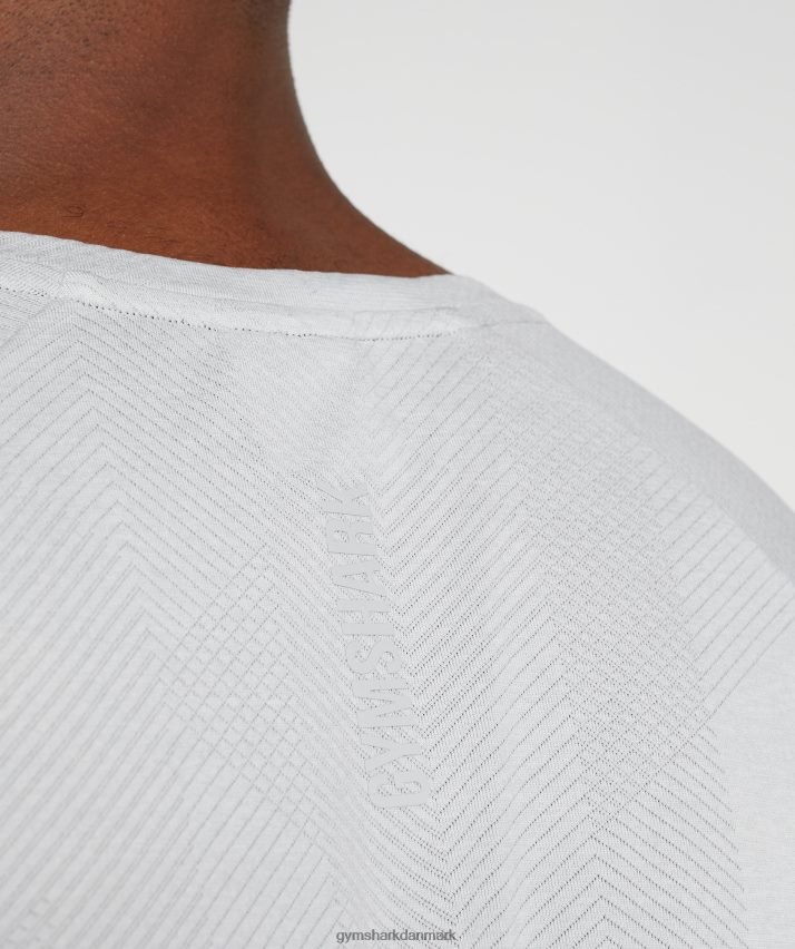 Mænd Gymshark apex t-shirt N4ZDDN592 lys grå/hvid