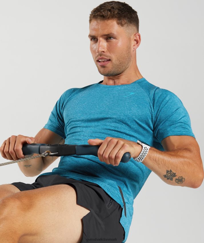 Mænd Gymshark apex t-shirt N4ZDDN682 atlantisk blå/hajblå