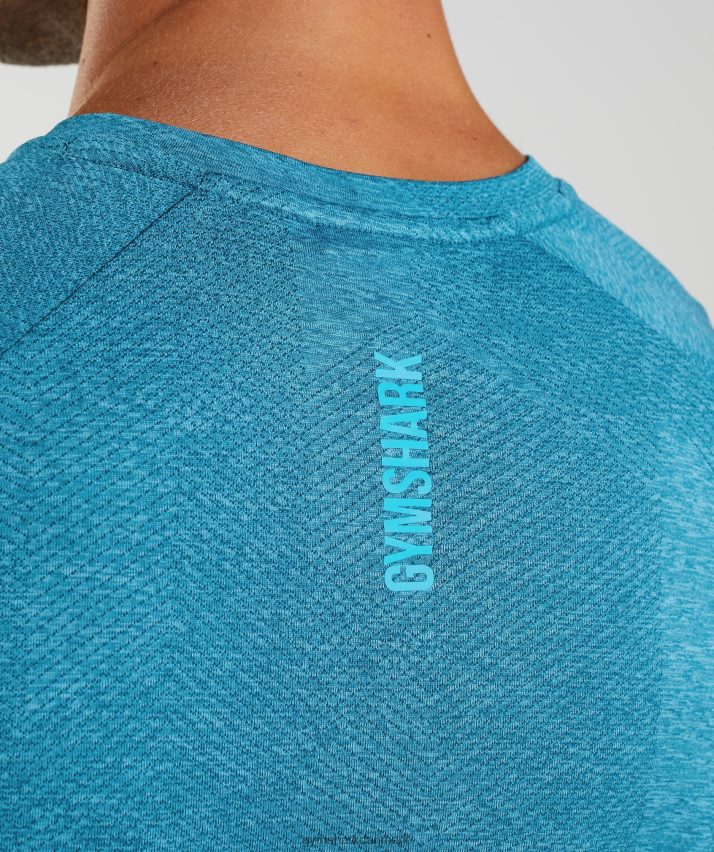 Mænd Gymshark apex t-shirt N4ZDDN682 atlantisk blå/hajblå