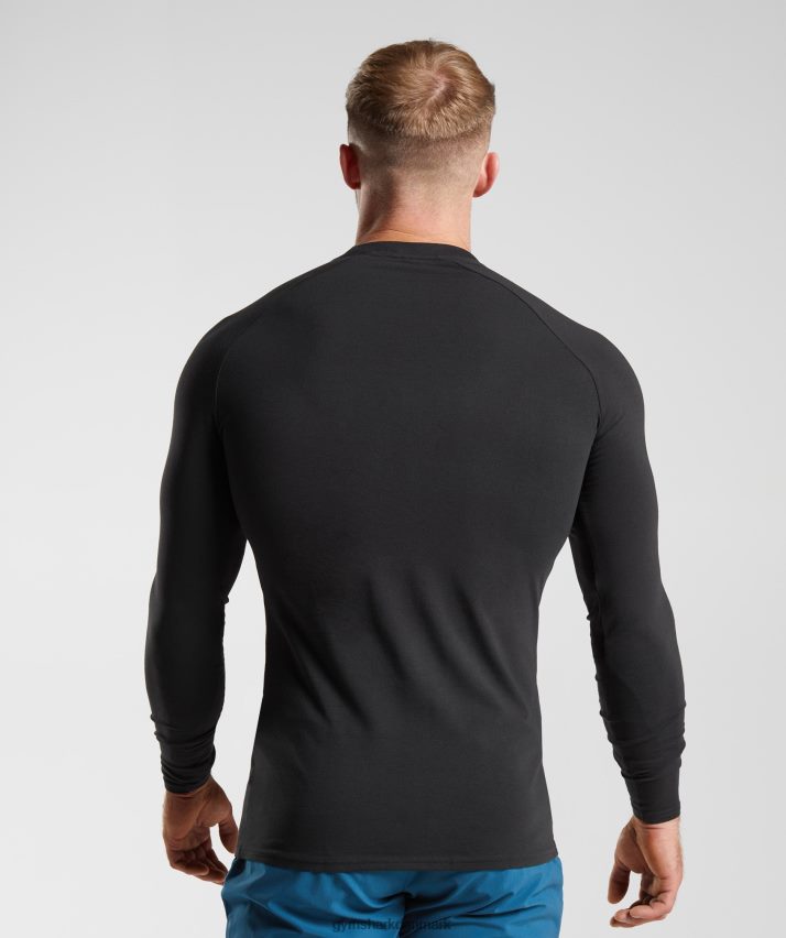 Mænd Gymshark apollo langærmet t-shirt N4ZDDN731 sort