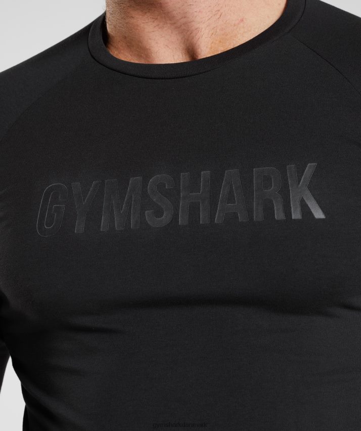 Mænd Gymshark apollo langærmet t-shirt N4ZDDN731 sort