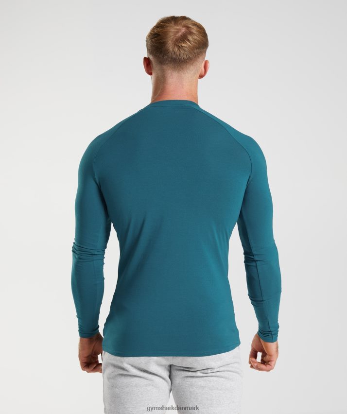 Mænd Gymshark apollo langærmet t-shirt N4ZDDN747 atlantisk blå