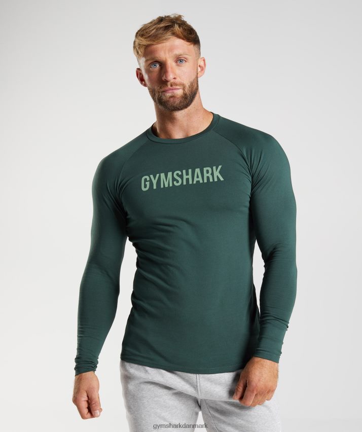 Mænd Gymshark apollo langærmet t-shirt N4ZDDN754 obsidian grøn