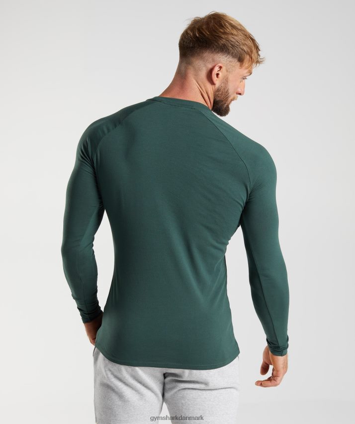 Mænd Gymshark apollo langærmet t-shirt N4ZDDN754 obsidian grøn