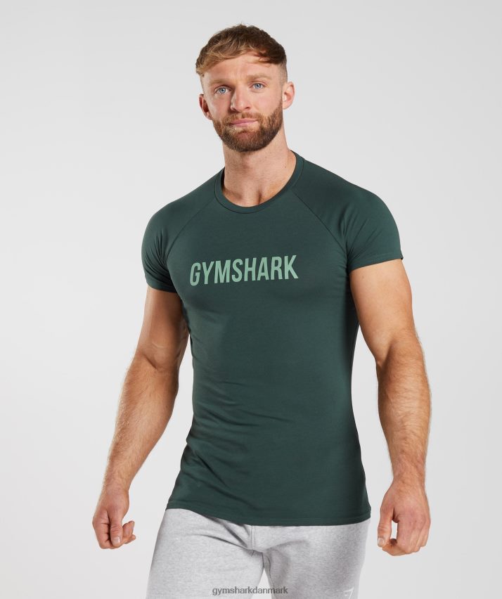Mænd Gymshark apollo t-shirt N4ZDDN745 obsidian grøn