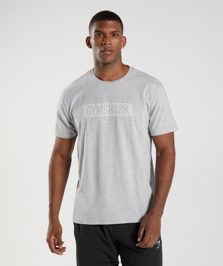 Mænd Gymshark blok t-shirt N4ZDDN714 lysegrå mergel
