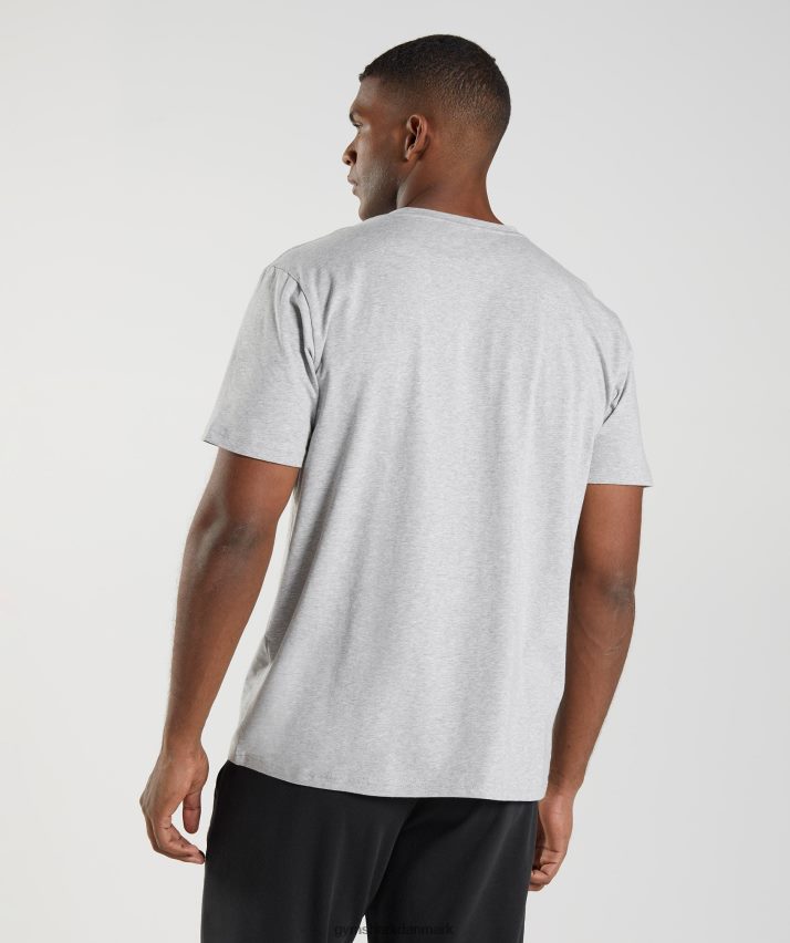 Mænd Gymshark blok t-shirt N4ZDDN714 lysegrå mergel