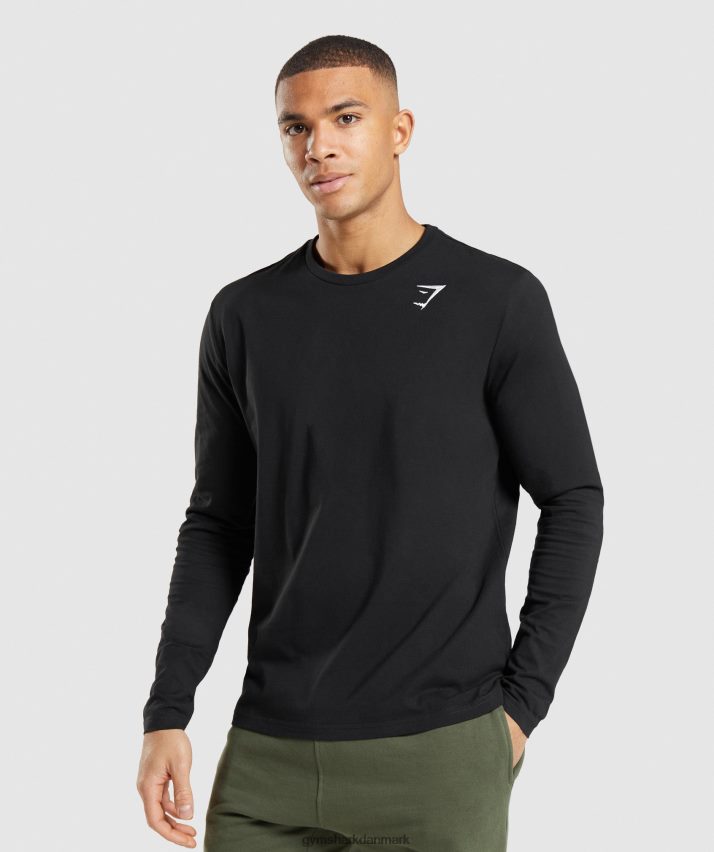 Mænd Gymshark crest langærmet t-shirt N4ZDDN579 sort
