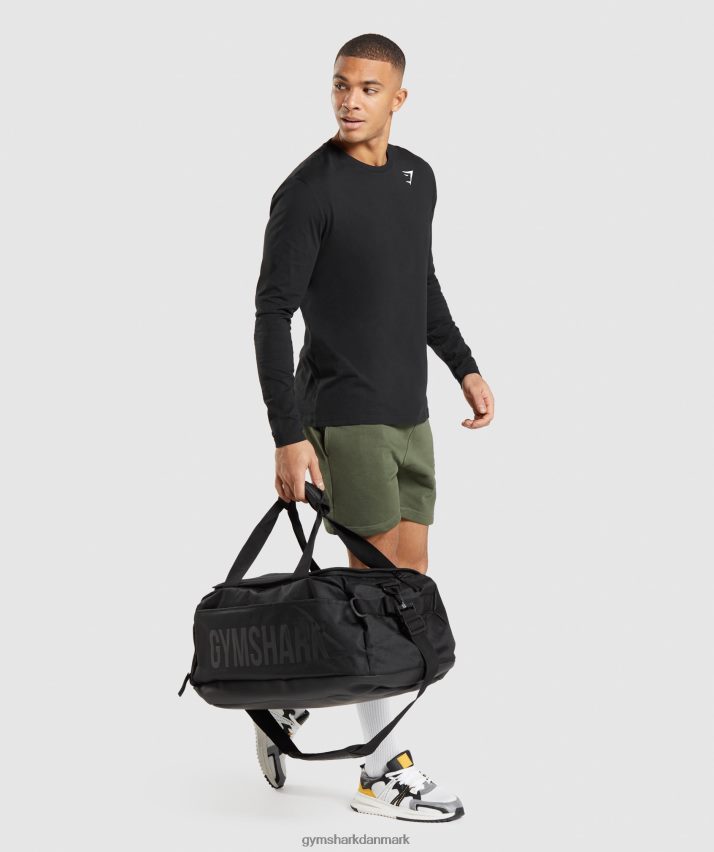 Mænd Gymshark crest langærmet t-shirt N4ZDDN579 sort