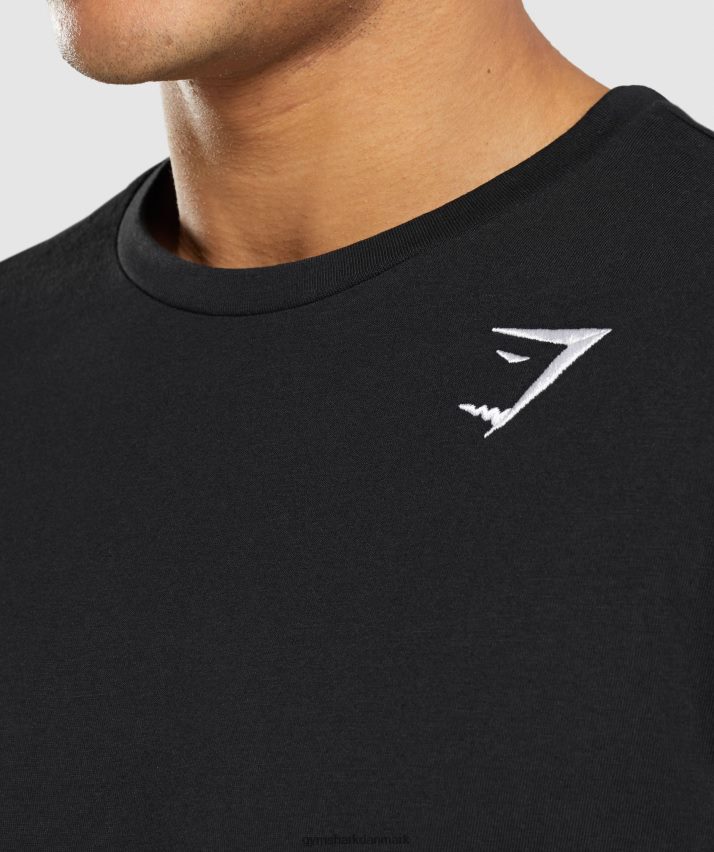 Mænd Gymshark crest langærmet t-shirt N4ZDDN579 sort
