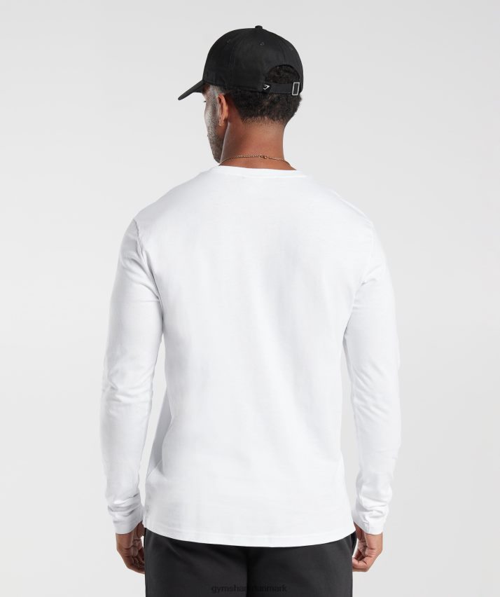 Mænd Gymshark crest langærmet t-shirt N4ZDDN585 hvid
