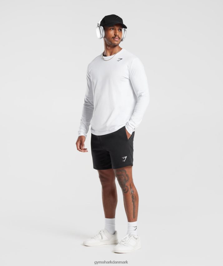 Mænd Gymshark crest langærmet t-shirt N4ZDDN585 hvid