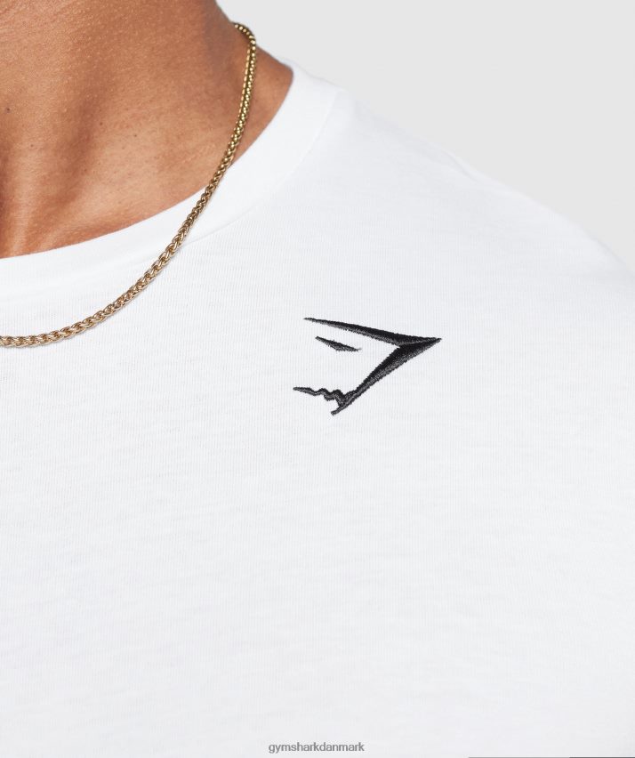 Mænd Gymshark crest langærmet t-shirt N4ZDDN585 hvid