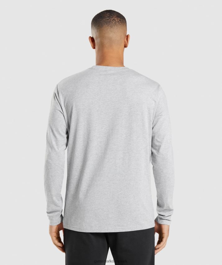 Mænd Gymshark crest langærmet t-shirt N4ZDDN727 lysegrå kernemergel