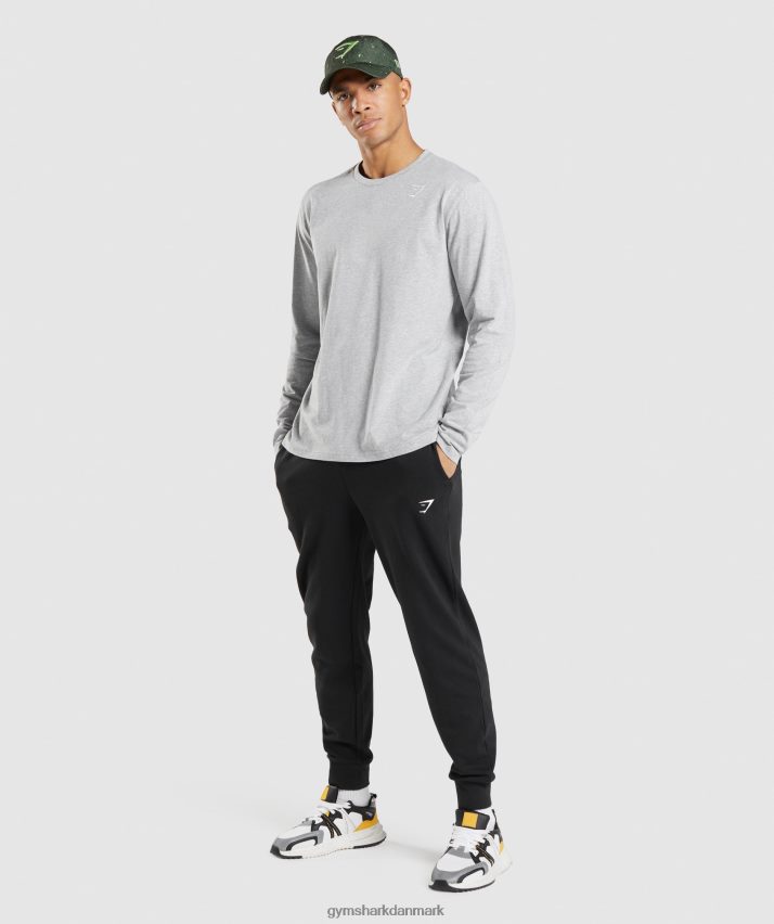 Mænd Gymshark crest langærmet t-shirt N4ZDDN727 lysegrå kernemergel
