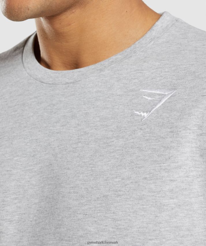 Mænd Gymshark crest langærmet t-shirt N4ZDDN727 lysegrå kernemergel