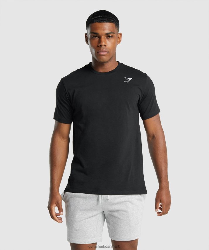 Mænd Gymshark crest t-shirt N4ZDDN574 sort
