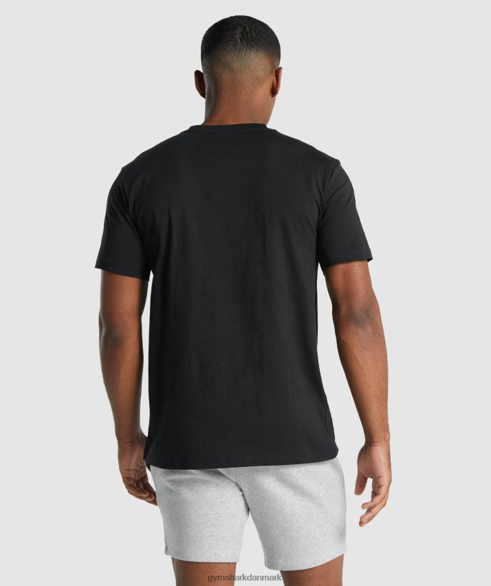 Mænd Gymshark crest t-shirt N4ZDDN574 sort