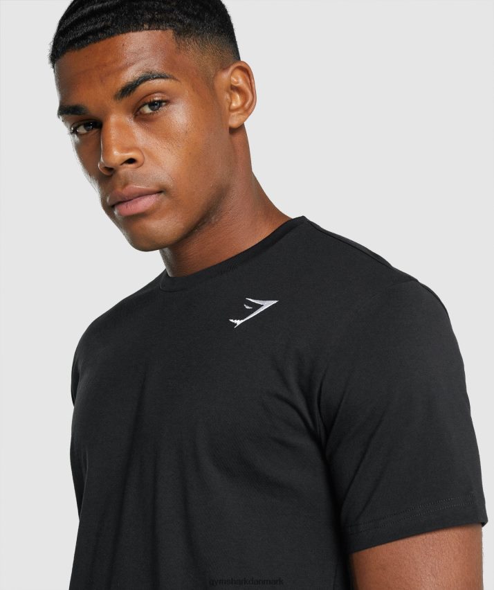 Mænd Gymshark crest t-shirt N4ZDDN574 sort