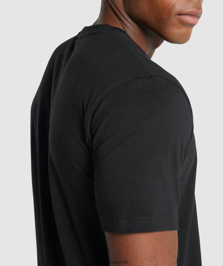 Mænd Gymshark crest t-shirt N4ZDDN574 sort