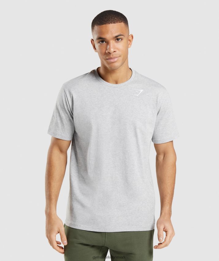 Mænd Gymshark crest t-shirt N4ZDDN582 lysegrå mergel