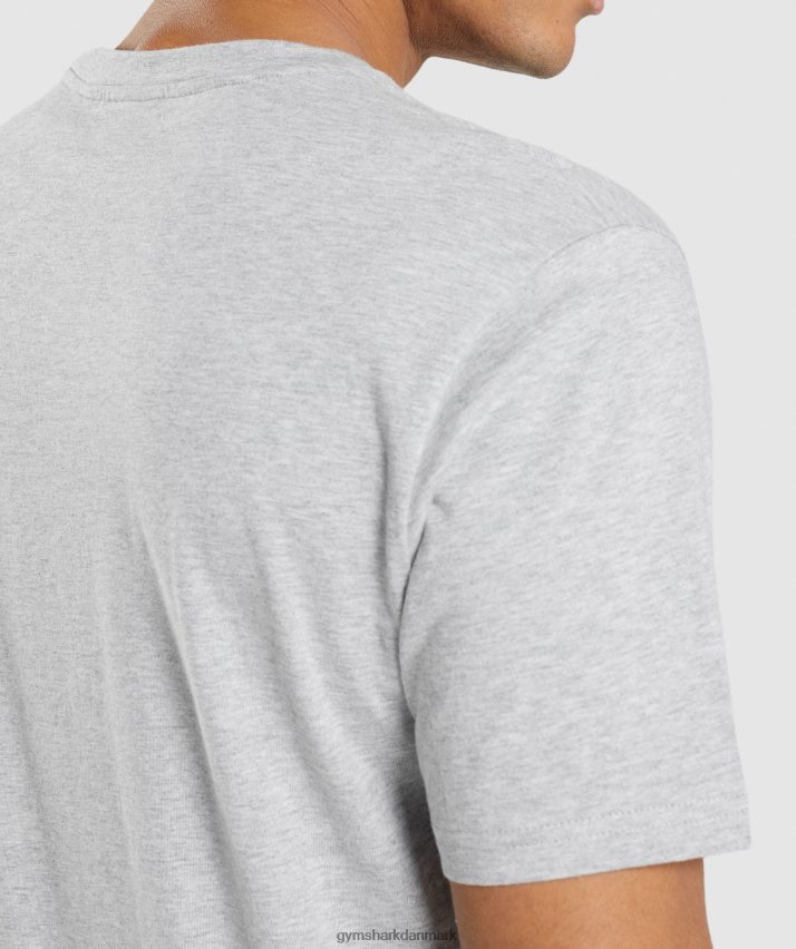 Mænd Gymshark crest t-shirt N4ZDDN582 lysegrå mergel