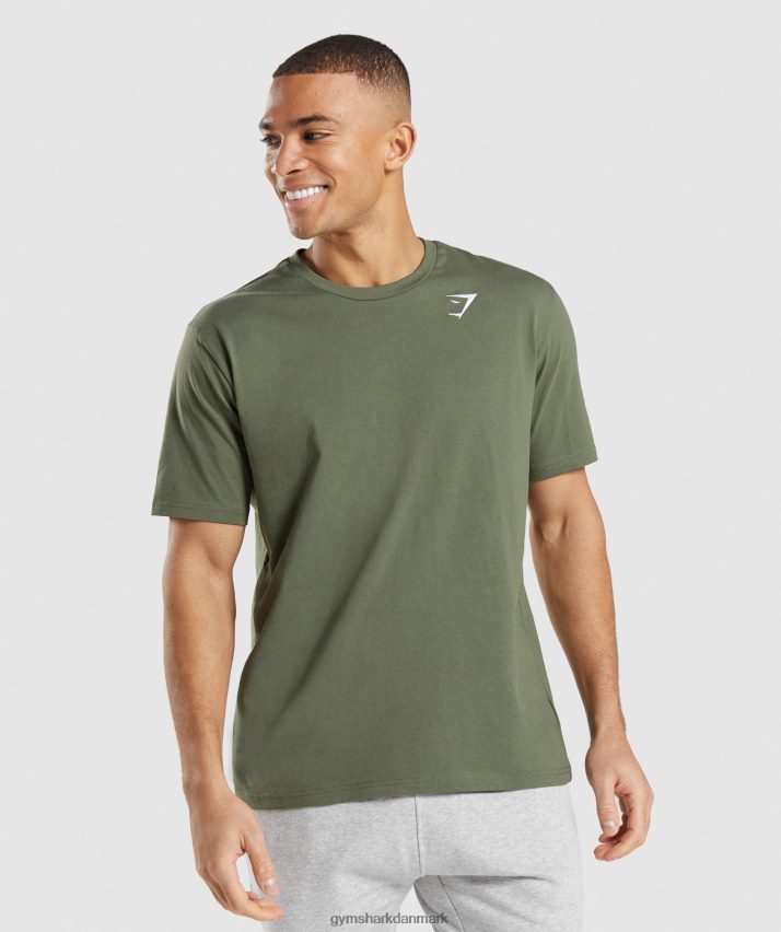 Mænd Gymshark crest t-shirt N4ZDDN625 kerne oliven