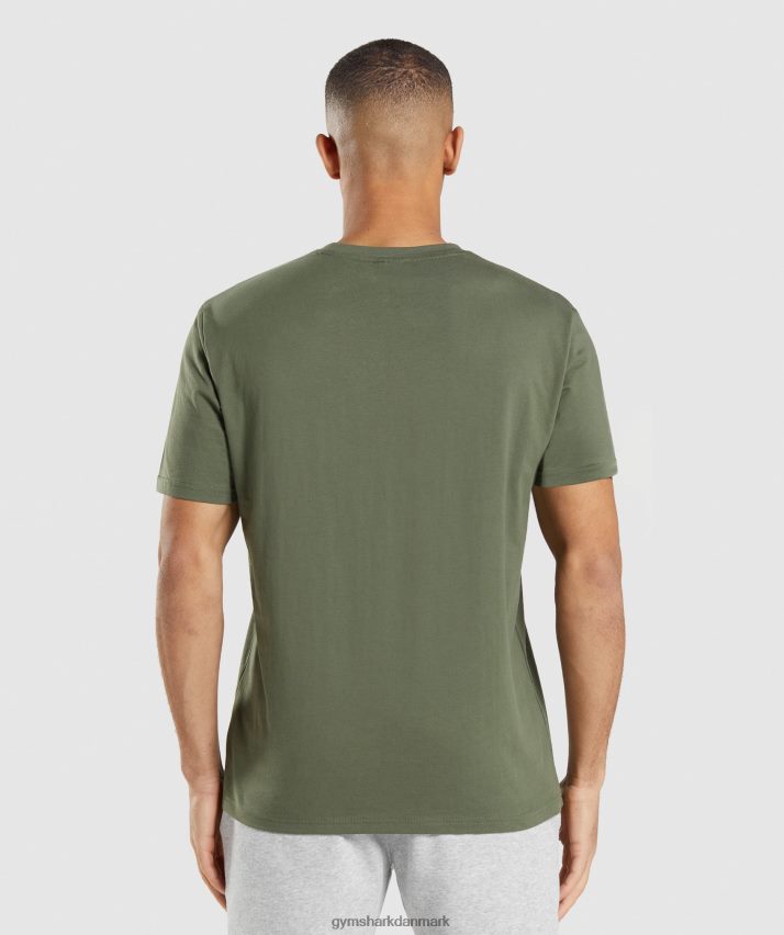 Mænd Gymshark crest t-shirt N4ZDDN625 kerne oliven