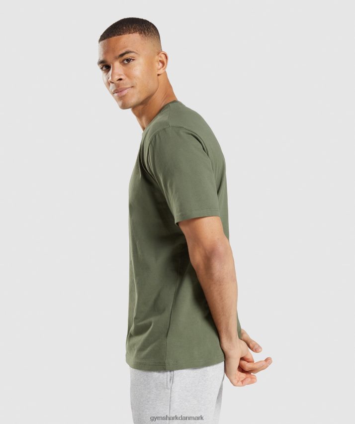 Mænd Gymshark crest t-shirt N4ZDDN625 kerne oliven